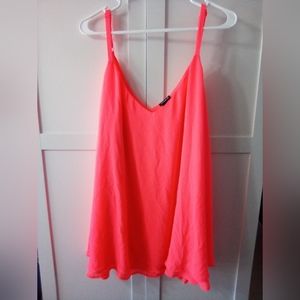 Torrid Hot Pink V Neck Cami Tank Top Layered Sleeveless Flow Sheer